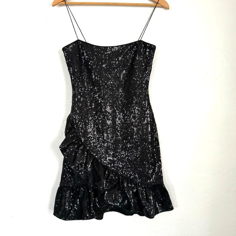 Likely Black Sequined Structured Cocktail Holiday Partyf Dress Women's Size 2
